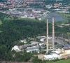 Blick auf die sanierten Industriestandorte Muldenhütten und Saxonia-Areal in Freiberg